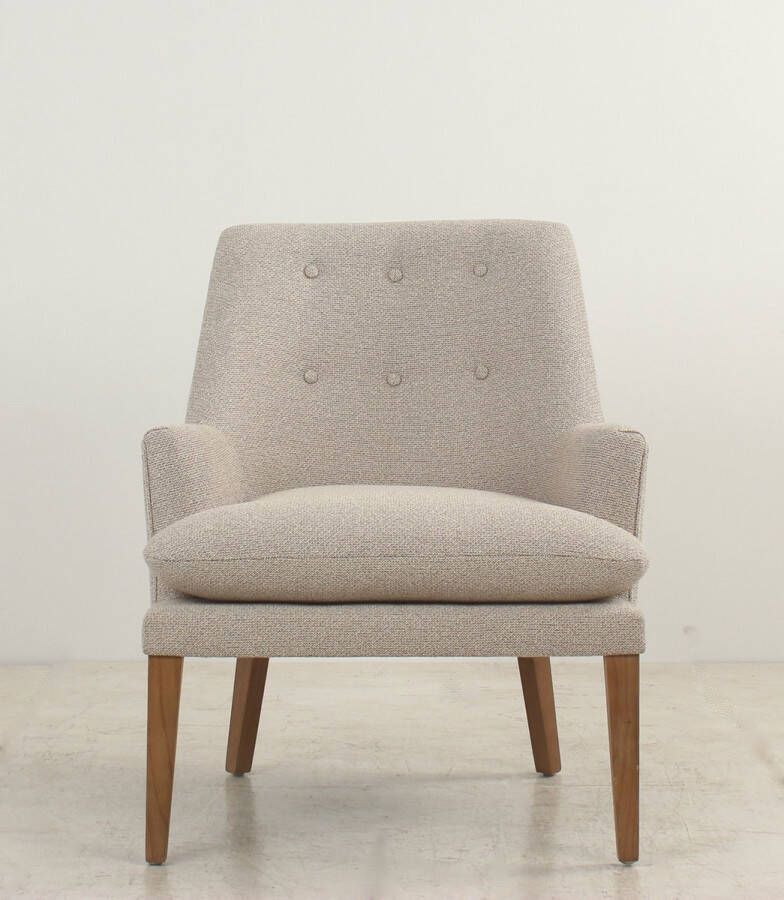 Sleepking Fauteuil Accent Stoel Irna Linnen Zandkleur Hout - Foto 2