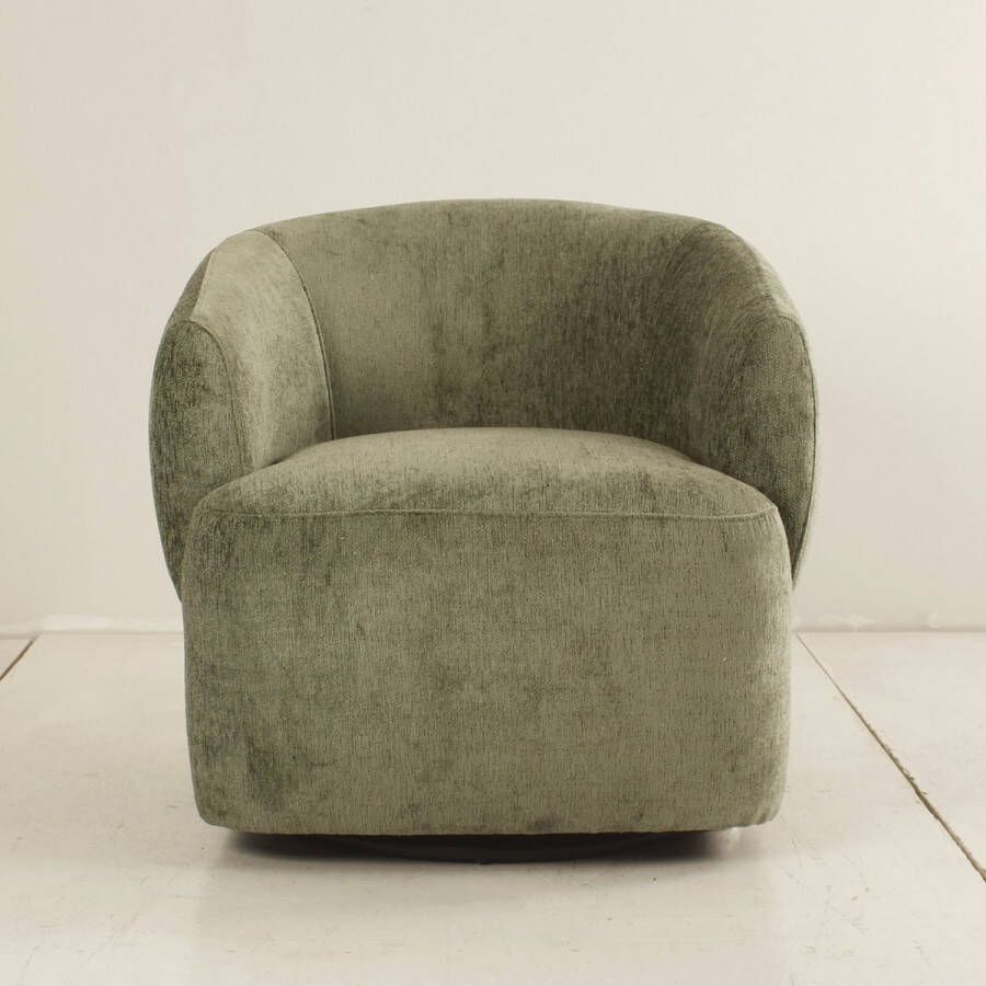 Sleepking Fauteuil Draaifauteuil Olive 100% Linnen Olijf Groen - Foto 2