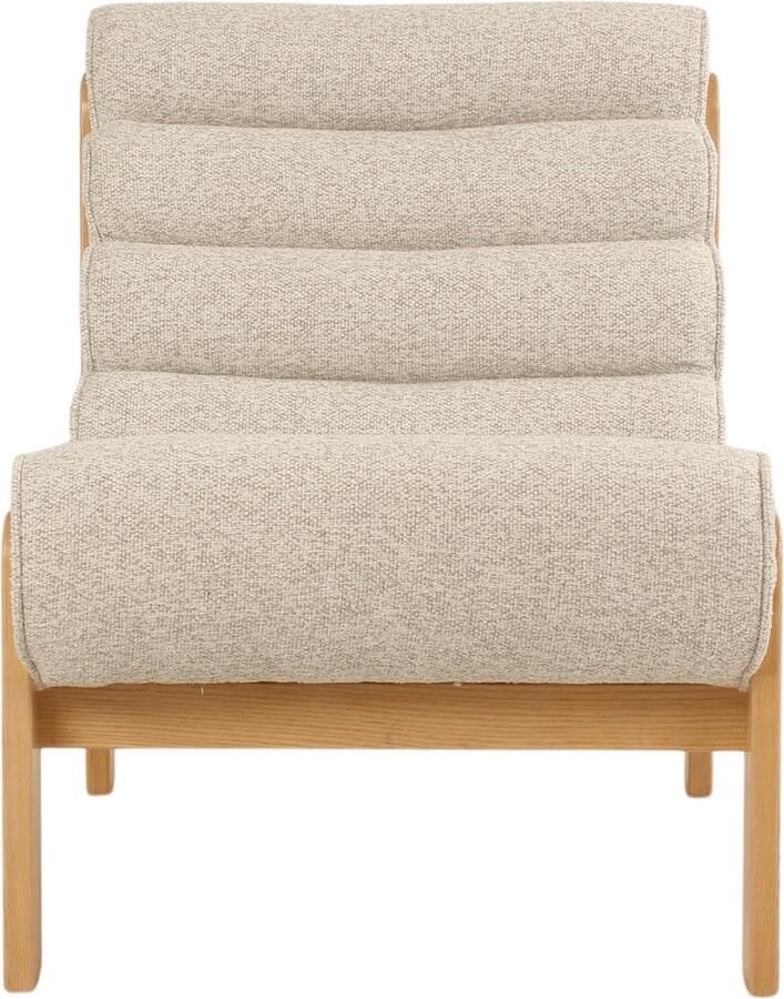 Sleepking Fauteuil Accent Stoel Orla Linnen Zandkleur Hout