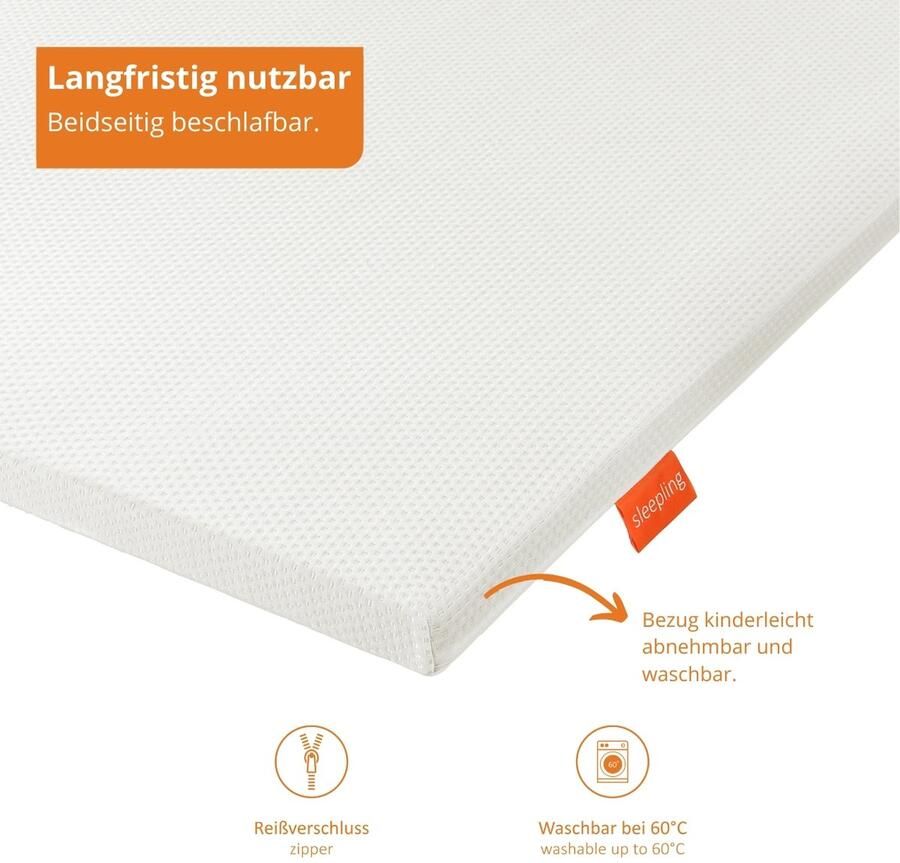 Sleepling 100 x 200 x 5 cm topper extra stevig topmatras hardheidsgraad 4 vanaf 100 kg matras topper wasbaar Ökotex