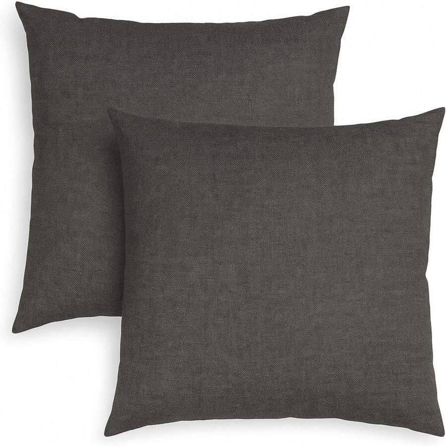 Sleepling 40 x 40 cm sierkussenset 2-delig kussens van robuuste meubelstof kussens voor bank sofa bed terras of balkon Made in EU wasbaar op 30 graden donkergrijs