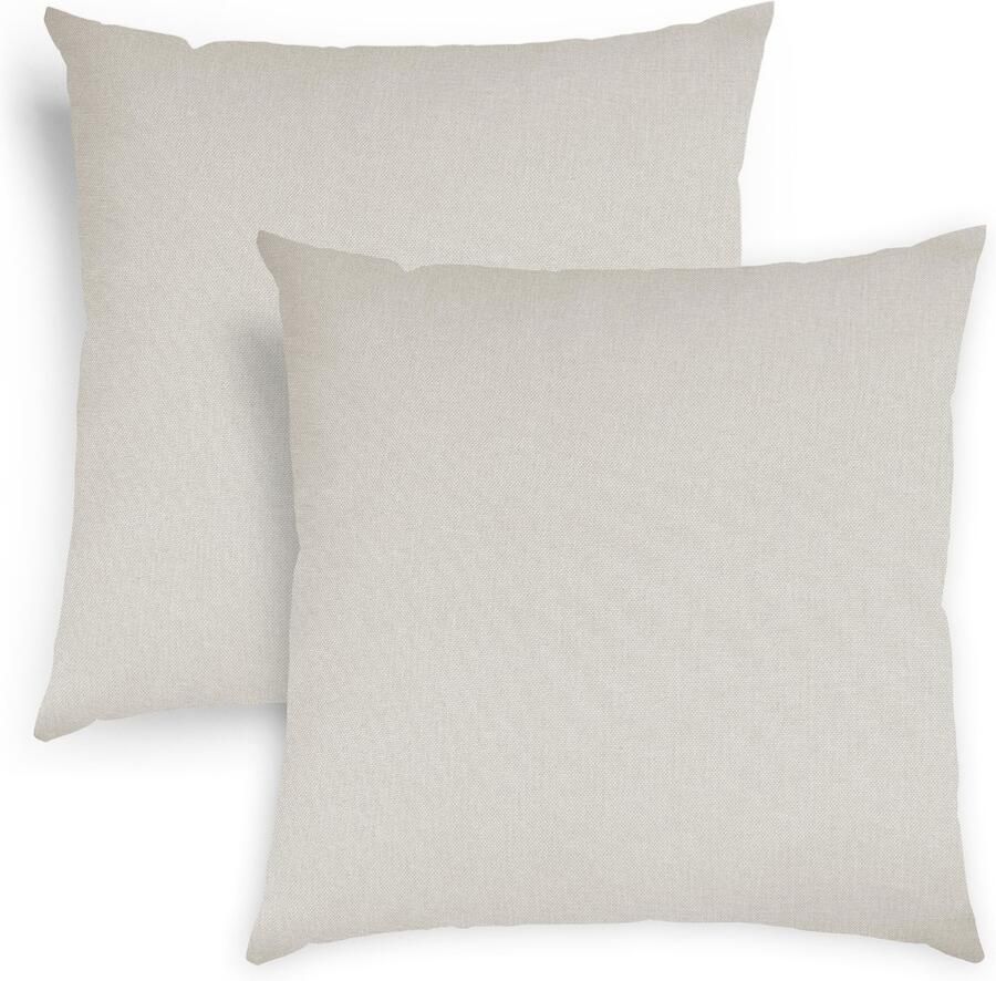 Sleepling 40 x 40 cm sierkussenset 2-delig kussens van robuuste meubelstof kussens voor bank sofa bed terras of balkon Made in EU wasbaar op 30 graden beige