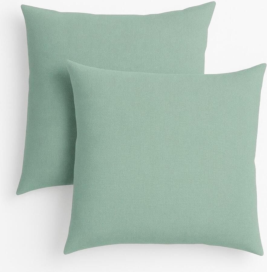 Sleepling 40 x 40 cm sierkussenset 2-delig kussens van robuuste meubelstof kussens voor bank sofa bed terras of balkon Made in EU wasbaar op 30 graden turkoois