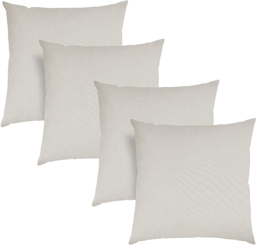 Sleepling 40 x 40 cm sierkussenset 4-delig kussens van robuuste meubelstof kussens voor bank sofa bed terras of balkon Made in EU wasbaar op 30 graden beige