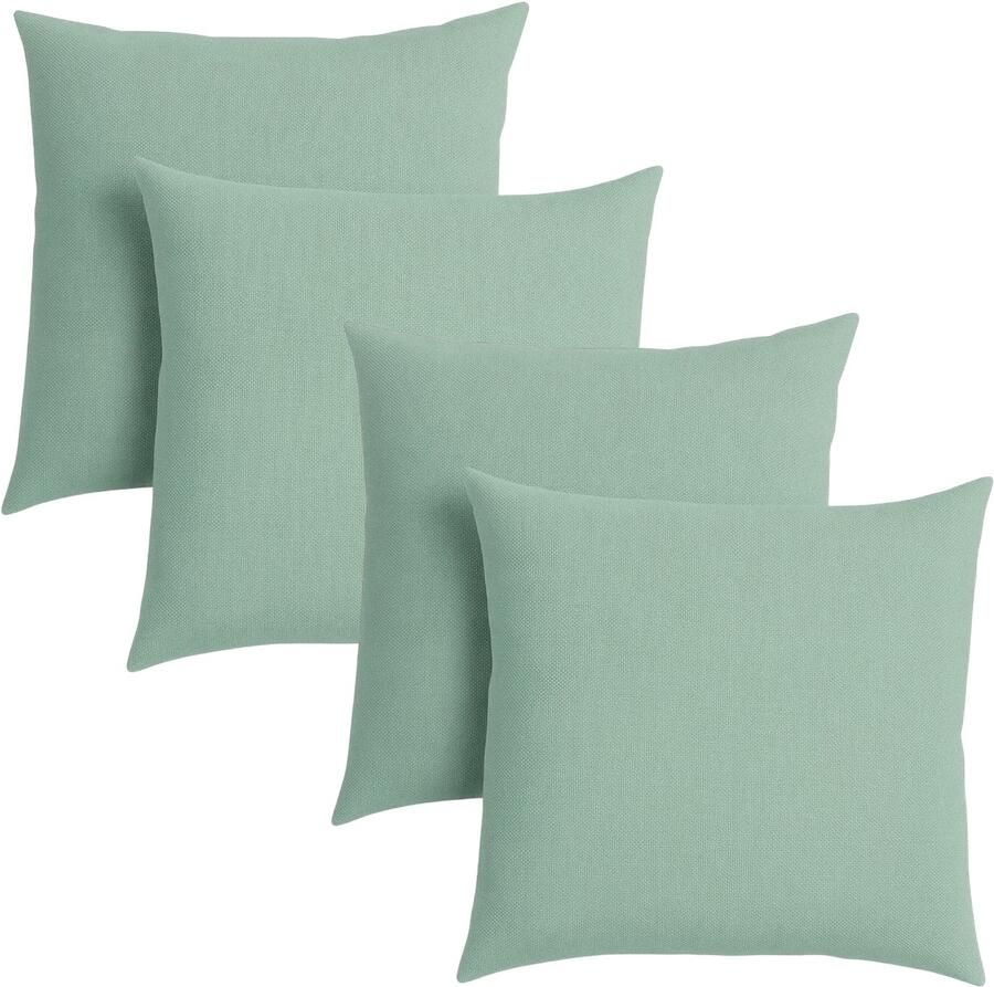 Sleepling 40 x 40 cm sierkussenset 4-delig kussens van robuuste meubelstof kussens voor bank sofa bed terras of balkon Made in EU wasbaar op 30 graden turkoois