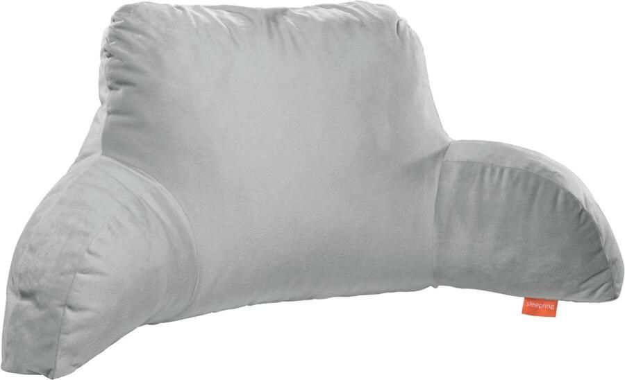 Sleepling 85 x 40 x 40 cm leeskussen met armleuningen rugsteunkussen van traagschuim zitkussen voor in bed Made in EU afneembare hoes van polyester wasbaar op 40 graden grijs