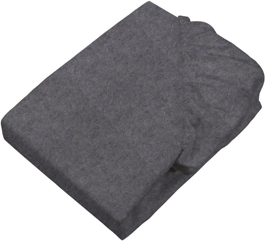 Sleepling 140 x 200 cm hoeslaken van fijn flanel katoenen laken met rondom elastiek voor matrassen tot 23 cm hoog Made in Germany wasbaar op 60 graden donkergrijs
