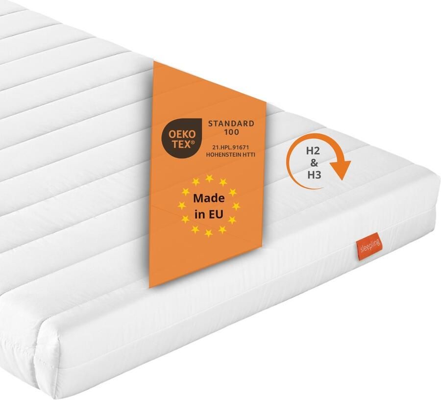 Sleepling Basic 30 wendematras 90x200 cm comfortschuim matras met duo hardheidsgraad 2 en 3 11 cm hoogte afneembare hoes Made in EU topkwaliteit 90 x 200 x 11 cm wit - Foto 2