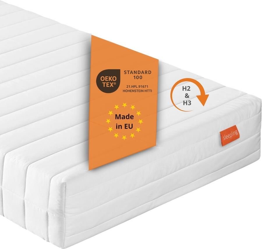 Sleepling Basic 30 wendematras 80x200 cm comfortschuim matras met duo hardheidsgraad 2 en 3 21 cm hoogte afneembare hoes Made in EU topkwaliteit 80 x 200 x 21 cm wit - Foto 2
