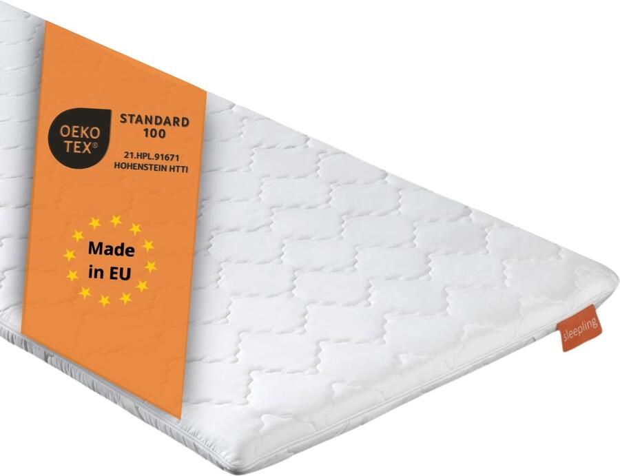 Sleepling koudschuim topper 120 x 200 x 6 cm orthopedische matras topper ergonomisch & puntelastisch voor alle matrassen en bedden Made in EU Ökotex wasbaar op 60 graden wit