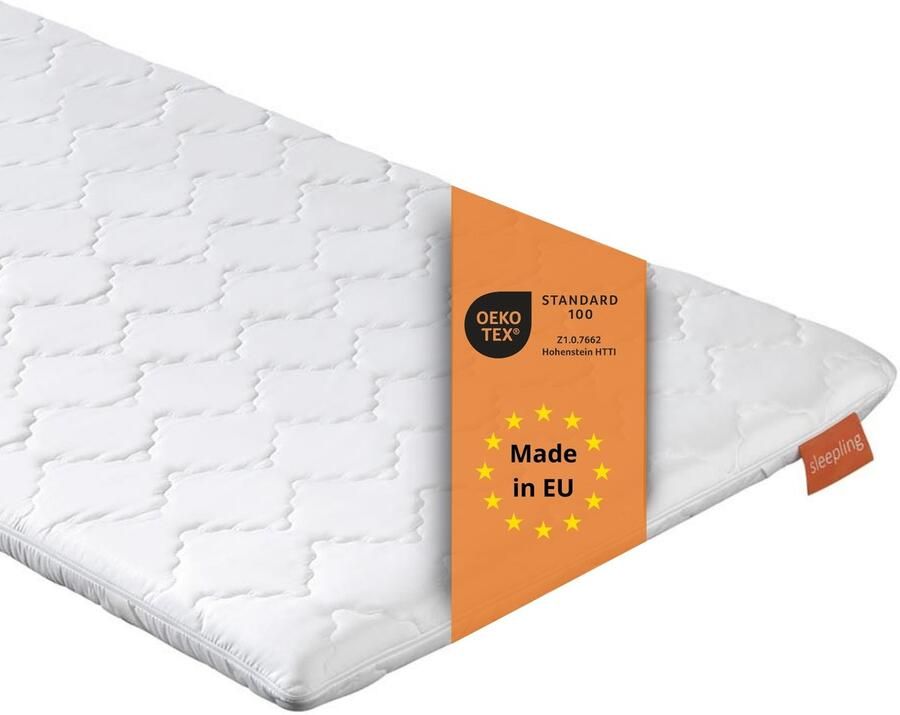 Sleepling koudschuim topper 120 x 200 x 6 cm orthopedische matras topper ergonomisch & puntelastisch voor alle matrassen en bedden Made in EU Ökotex wasbaar op 60 graden wit - Foto 2