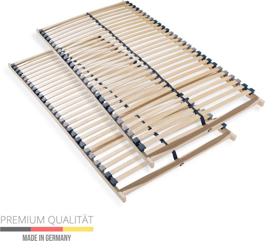 Sleepneo Lattenbodem 160x200 Ergonomisch 7-zone lattenbodem met stevig beukenhouten frame 28 latten Gemaakt in Duitsland Zelf te monteren Draagvermogen ca. 150kg Flexibele veerhouten latten