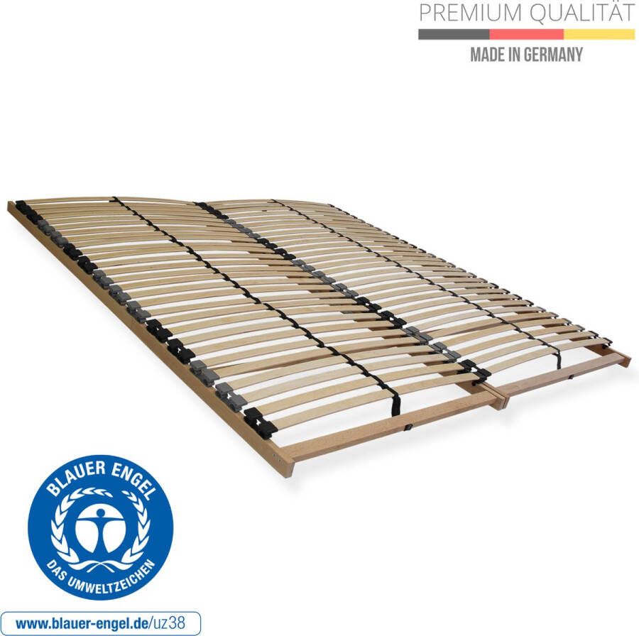 Sleepneo Lattenbodem 200x200 Ergonomisch 7-zone lattenbodem met stevig beukenhouten frame 28 latten Gemaakt in Duitsland Zelf te monteren Draagvermogen ca. 150kg Flexibele veerhouten latten