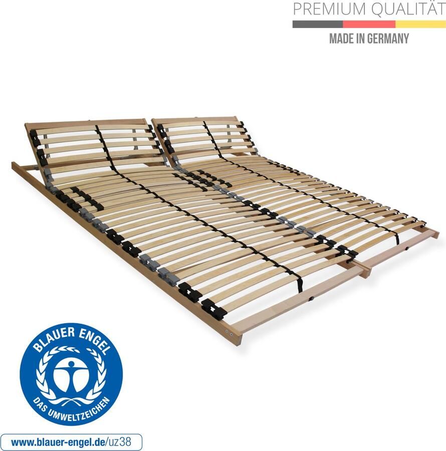 Sleepneo 7 zone lattenbodem 180x200 met verstelbaar hoofdeinde Ergonomische lattenbodem 7 zones en stabiel beukenhouten frame 28 flexibele latten MADE IN GERMANY draagvermogen ca. 150kg