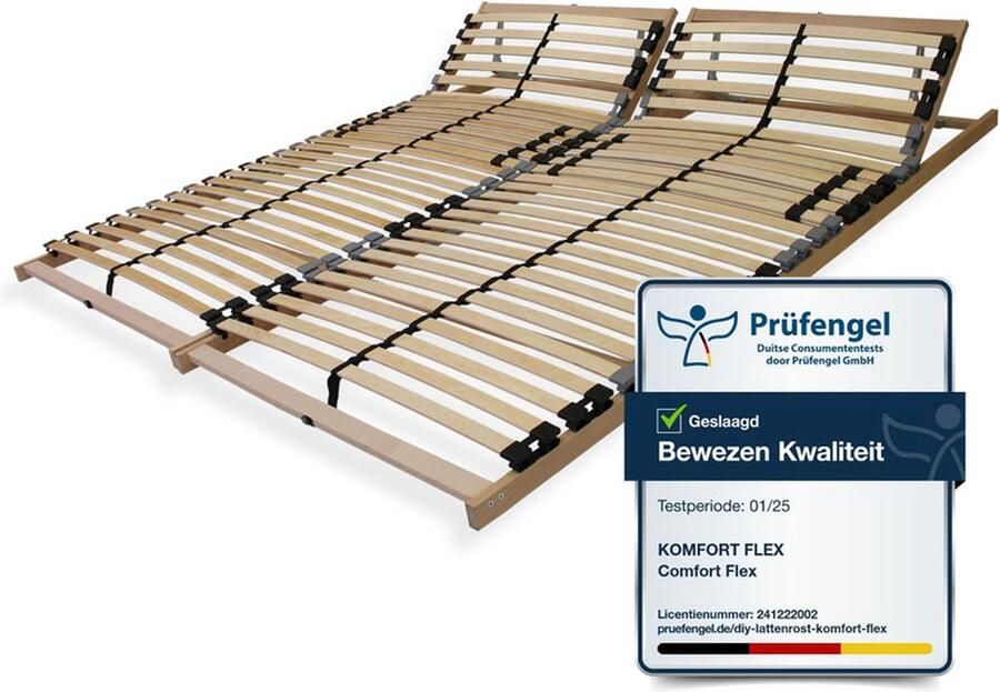 Sleepneo 7 zone lattenbodem 200x200 met verstelbaar hoofdeinde Ergonomische lattenbodem 7 zones en stabiel beukenhouten frame 28 flexibele latten MADE IN GERMANY draagvermogen ca. 150kg