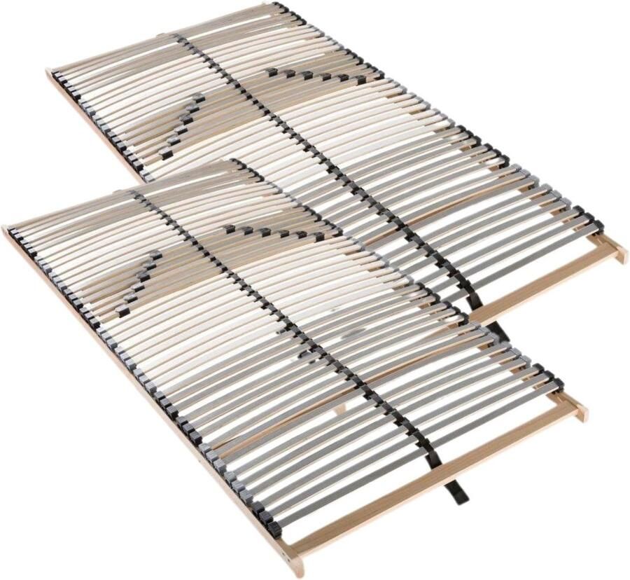 Sleepneo Lattenbodem 200 x 200 cm 42 latten bedbodem 200 x 200 van hout 7 zones stabiel lattenbodems tot 150Kg matrasbodem geschikt voor alle matrassen lattenbodem tweepersoonsbed