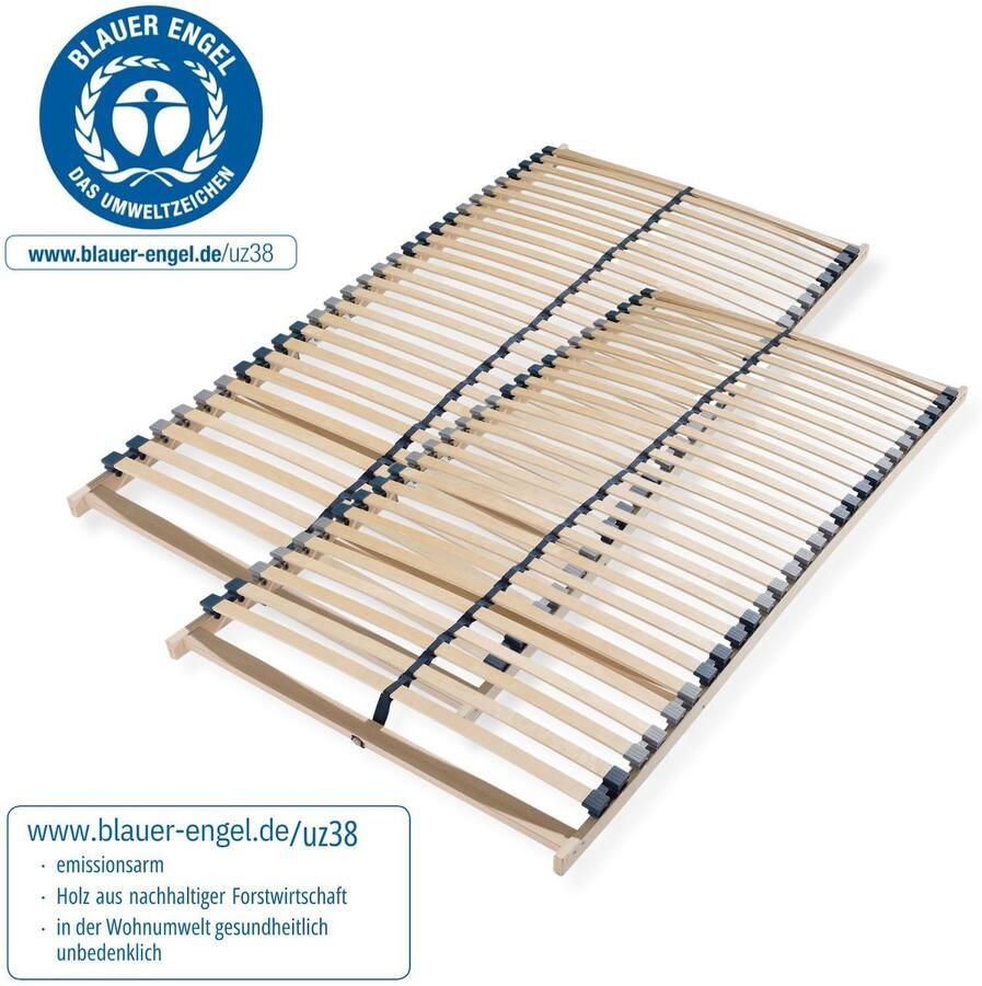 Sleepneo lattenbodem 180x200 cm 28 latten 7 zones tot 150kg bedbodem beukenhouten frame