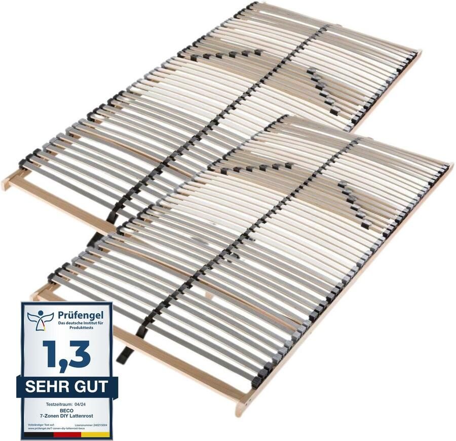 Sleepneo Lattenbodem 200x200 cm 42 latten hout bedbodem 200 x 200 7 zones -stabiel lattenbodems tot 150Kg geschikt voor alle matrassen lattenbodem tweepersoonsbed