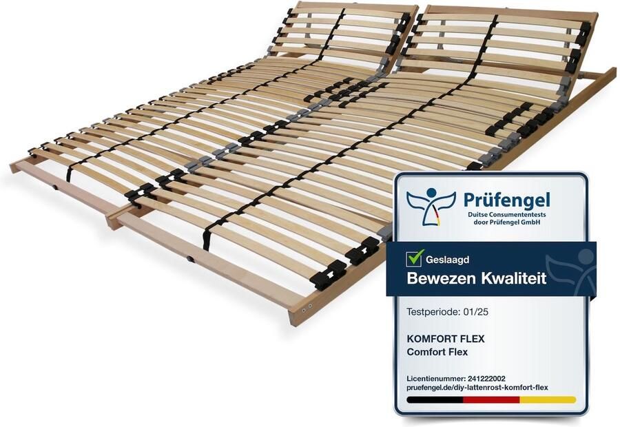 Sleepneo 7 zone lattenbodem 180x200 met verstelbaar hoofdeinde Ergonomische bedbodem 7 zones en stabiel beukenhouten frame 28 flexibele latten MADE IN GERMANY draagvermogen ca. 150kg