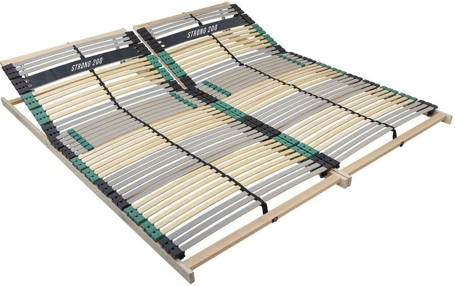 Sleepneo Verstelbare Lattenbodem 180x200 (2x Lattenbodem 90 x 200) 42 latten 7 zones bedbodem Gemaakt in Duitsland Zelf te monteren Draagvermogen ca. 200kg Flexibele veerhouten latten