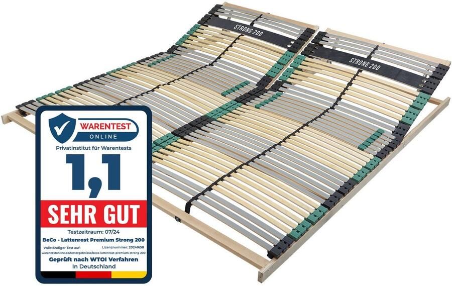 Sleepneo Verstelbare Lattenbodem 200x200 (2x Lattenbodem 100x200) 42 latten 7 zones bedbodem Gemaakt in Duitsland Zelf te monteren Draagvermogen ca. 200kg Flexibele veerhouten latten - Foto 2