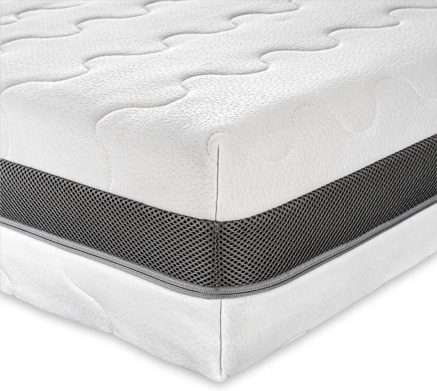 Sleepneo Matras 160x200 cm H2 H3 hoogte 18cm gemiddeld 7-zone koudschuim matras 160 x 200 met hoogwaardige dubbeldoekhoes made in Europe- Tweepersoonsmatrassen 160x200 - Foto 2