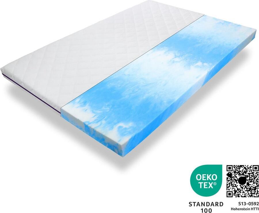 Sleepneo Topper 140x200 CoolRelax gel matras topper- topmatras van gelschuim 8cm dikke matrasbeschermer hoogwaardige topdekmatras materialen gemaakt in Duitsland - Foto 2