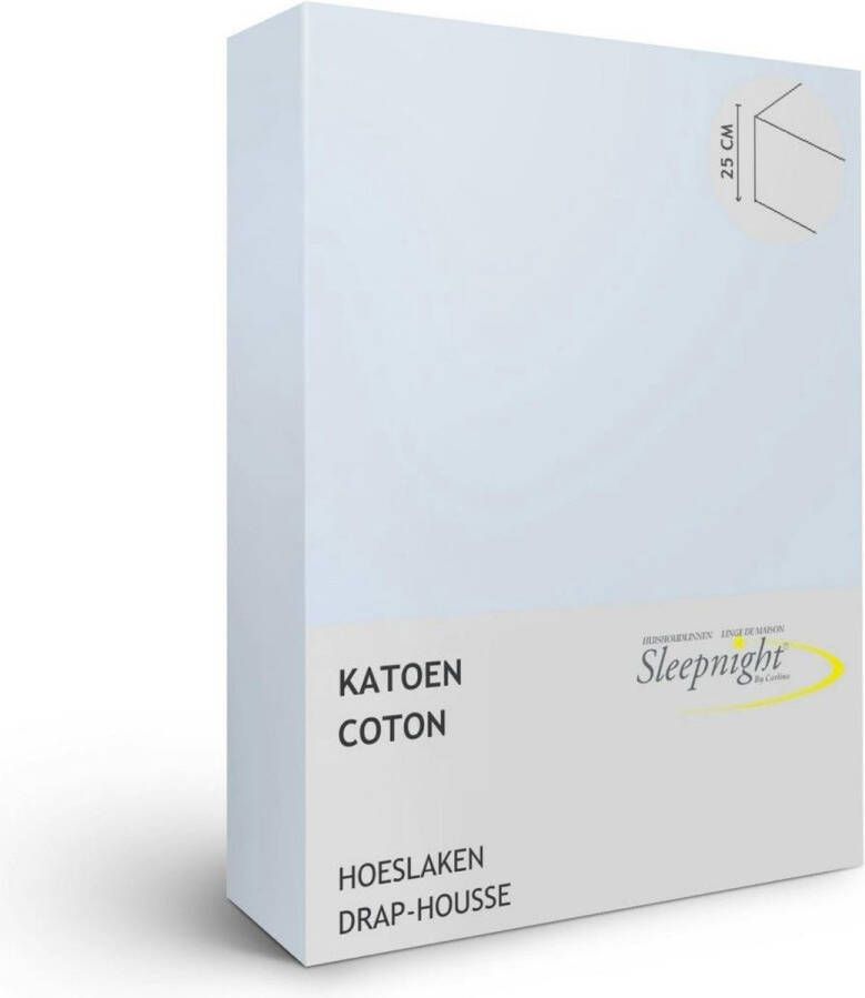 Sleepnight Hoeslaken Katoen (hoekhoogte 25 cm ) Blauw bleu clair B 180 x L 200 cm Lits-jumeaux Geschikt voor Standaard Matras 517132-B 180 x L 200 cm - Foto 2