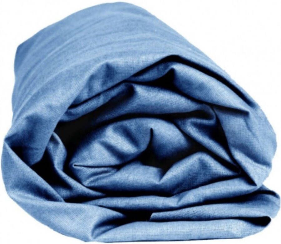 Sleepnight Hoeslaken Flanel (hoekhoogte 25 cm ) Bleu B 180 x L 200 cm Lits-jumeaux Geschikt voor Standaard Matras 517406-B 180 x L 200 cm
