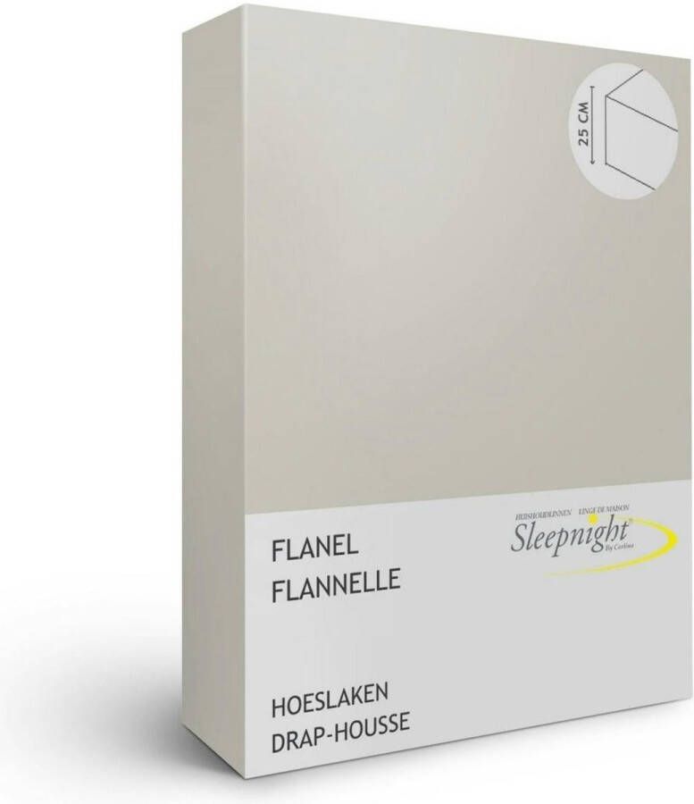 Sleepnight Hoeslaken Flanel (hoekhoogte 25 cm ) Grijs gris B 160 x L 200 cm Lits-jumeaux Geschikt voor Standaard Matras 517643-B 160 x L 200 cm