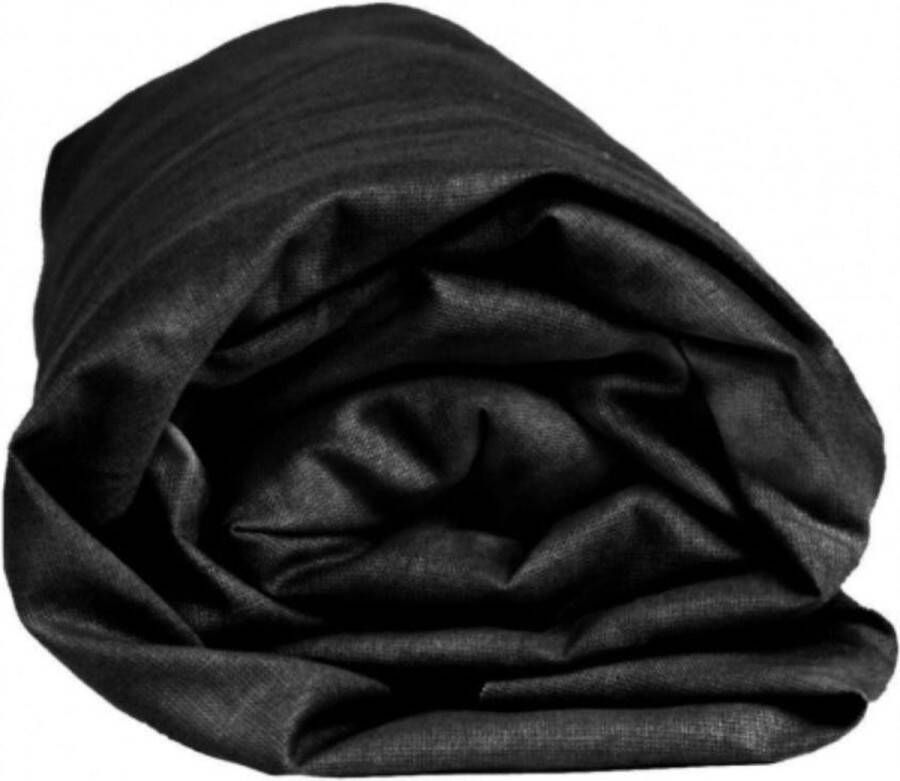 Sleepnight Hoeslaken Flanel (hoekhoogte 25 cm ) Zwart noir B 140 x L 200 cm 2-persoons Geschikt voor Standaard Matras 550798-B 140 x L 200 cm
