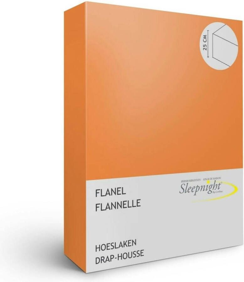 Sleepnight Hoeslaken Flanel (hoekhoogte 25 cm ) Oranje orange B 160 x L 200 cm Lits-jumeaux Geschikt voor Standaard Matras 734097-B 160 x L 200 cm