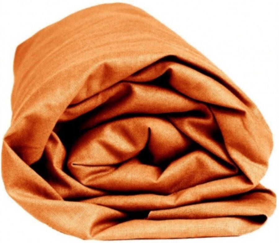Sleepnight Hoeslaken Flanel (hoekhoogte 25 cm ) Oranjeorange B 160 x L 200 cm Lits-jumeaux Geschikt voor Standaard Matras 734097-B 160 x L 200 cm