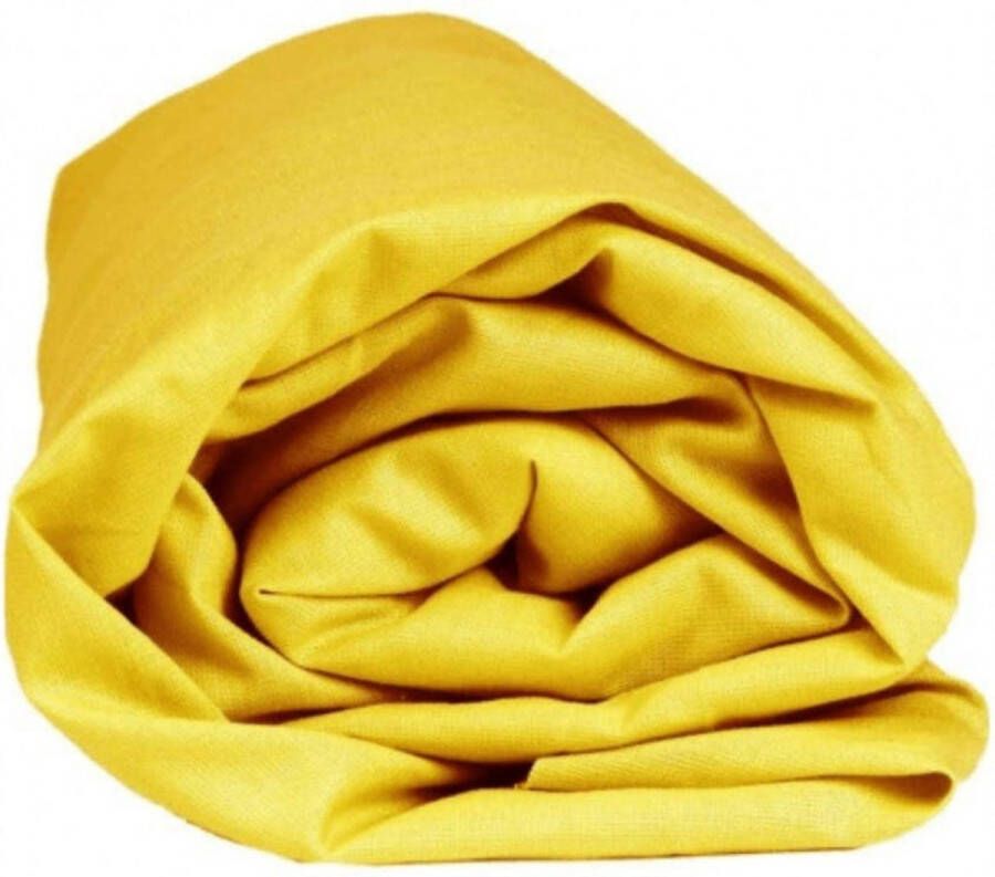 Sleepnight Hoeslaken Flanel (hoekhoogte 25 cm ) Geel jaune B 160 x L 200 cm Lits-jumeaux Geschikt voor Standaard Matras 600194-B 160 x L 200 cm - Foto 2
