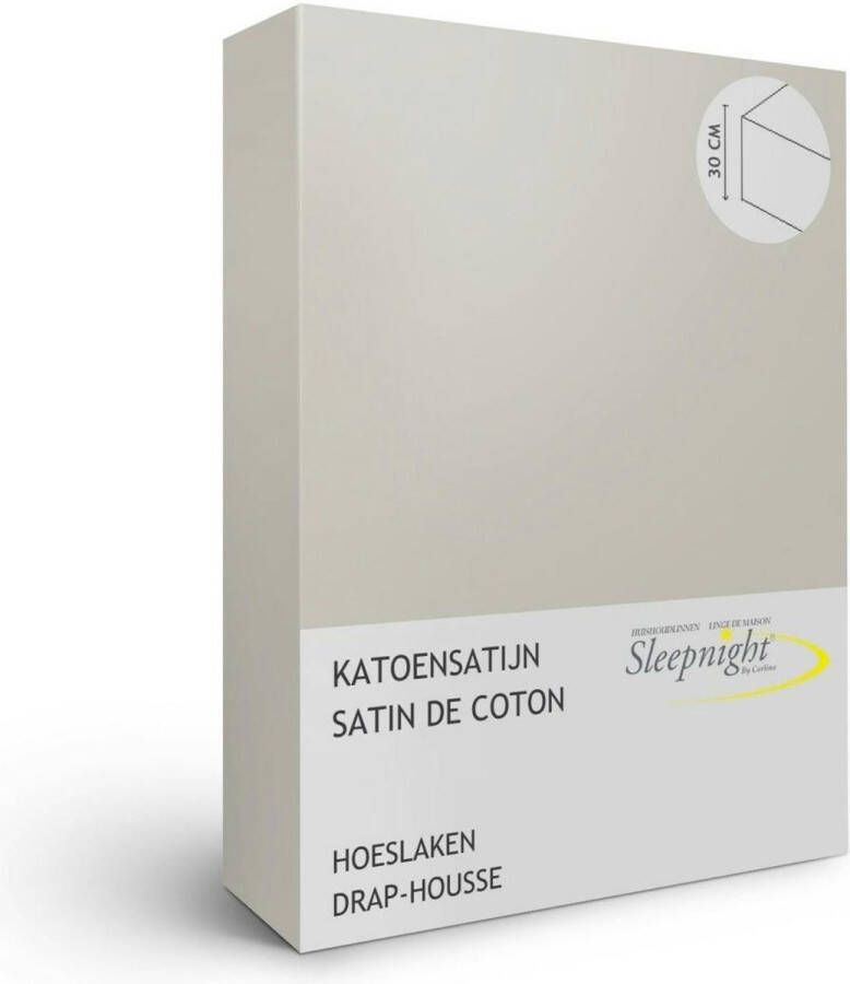 Sleepnight Hoeslaken Satijn (hoekhoogte 30 cm ) Grijs gris B 140 x L 200 cm 2-persoons Geschikt voor Standaard Matras Boxspring Matras + Topper 798526-B 140 x L 200 cm - Foto 2
