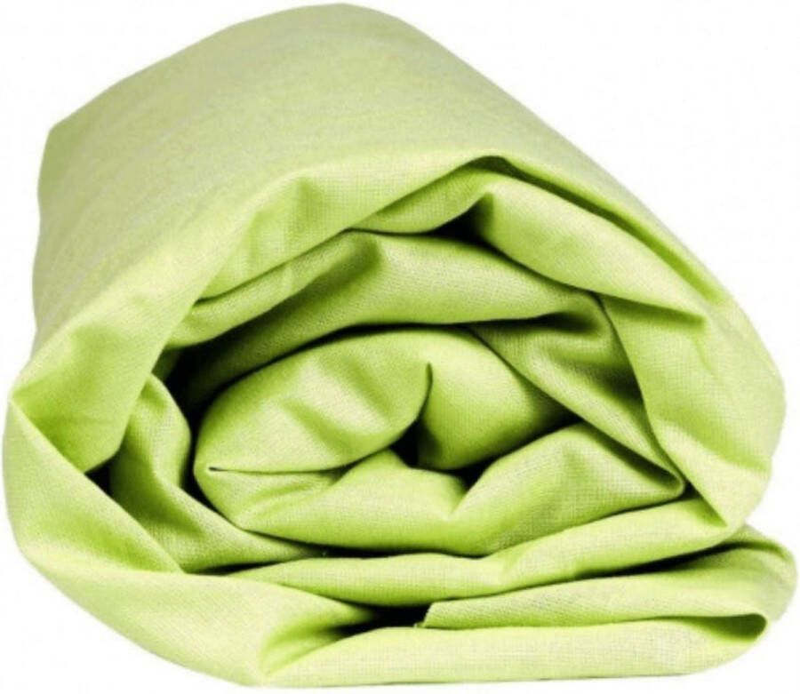 Sleepnight Hoeslaken Flanel (hoekhoogte 25 cm ) Groen lime B 160 x L 200 cm Lits-jumeaux Geschikt voor Standaard Matras 863559-B 160 x L 200 cm - Foto 2