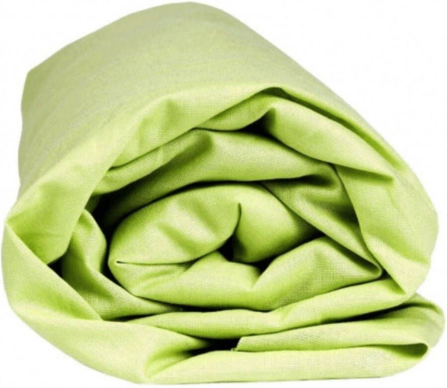 Sleepnight Hoeslaken Flanel (hoekhoogte 25 cm ) Groen lime B 90 x L 200 cm 1-persoons Geschikt voor Standaard Matras 863557-B 90 x L 200 cm - Foto 2