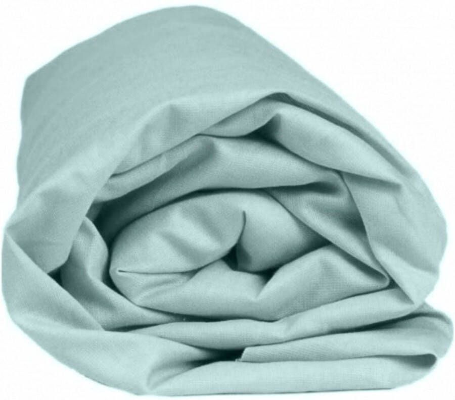 Sleepnight Hoeslaken Jersey (hoekhoogte 30 cm ) Turquoise misty green B 140 x L 200 cm 2-persoons Strijkvrij Geschikt voor Standaard Matras Boxspring Matras + Topper 798514-B 140 x L 200 cm - Foto 2