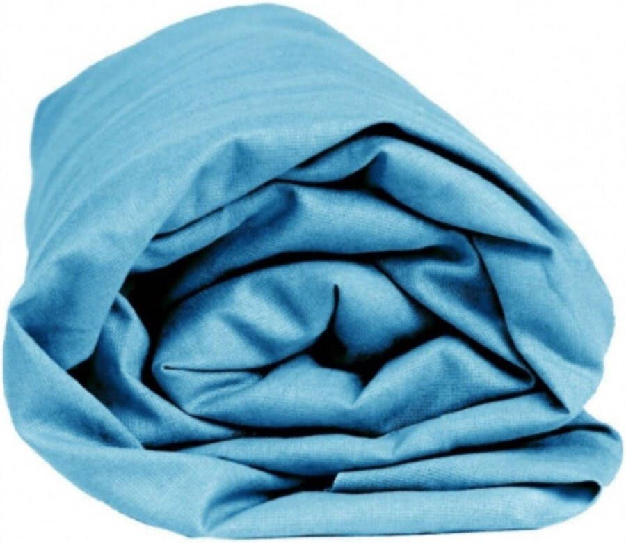 Sleepnight Hoeslaken Katoen (hoekhoogte 25 cm ) Turkooisturquoise B 180 x L 200 cm Lits-jumeaux Geschikt voor Standaard Matras 863548-B 180 x L 200 cm