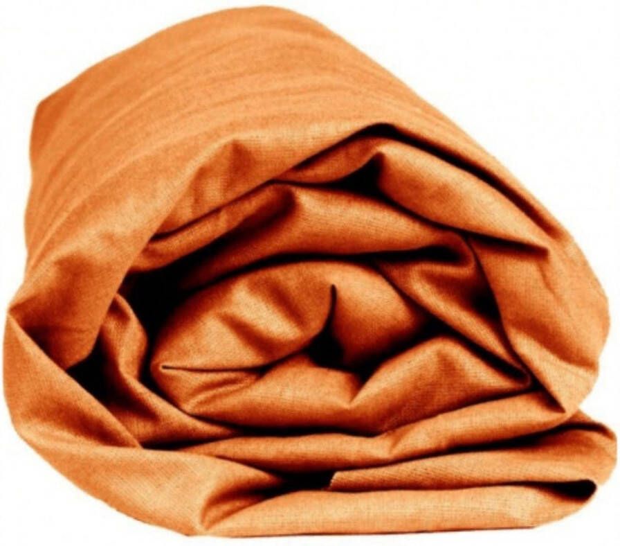 Sleepnight Hoeslaken Jersey (hoekhoogte 30 cm ) Oranje orange B 140 x L 200 cm 2-persoons Strijkvrij Geschikt voor Standaard Matras Boxspring Matras + Topper 843250-B 140 x L 200 cm - Foto 2