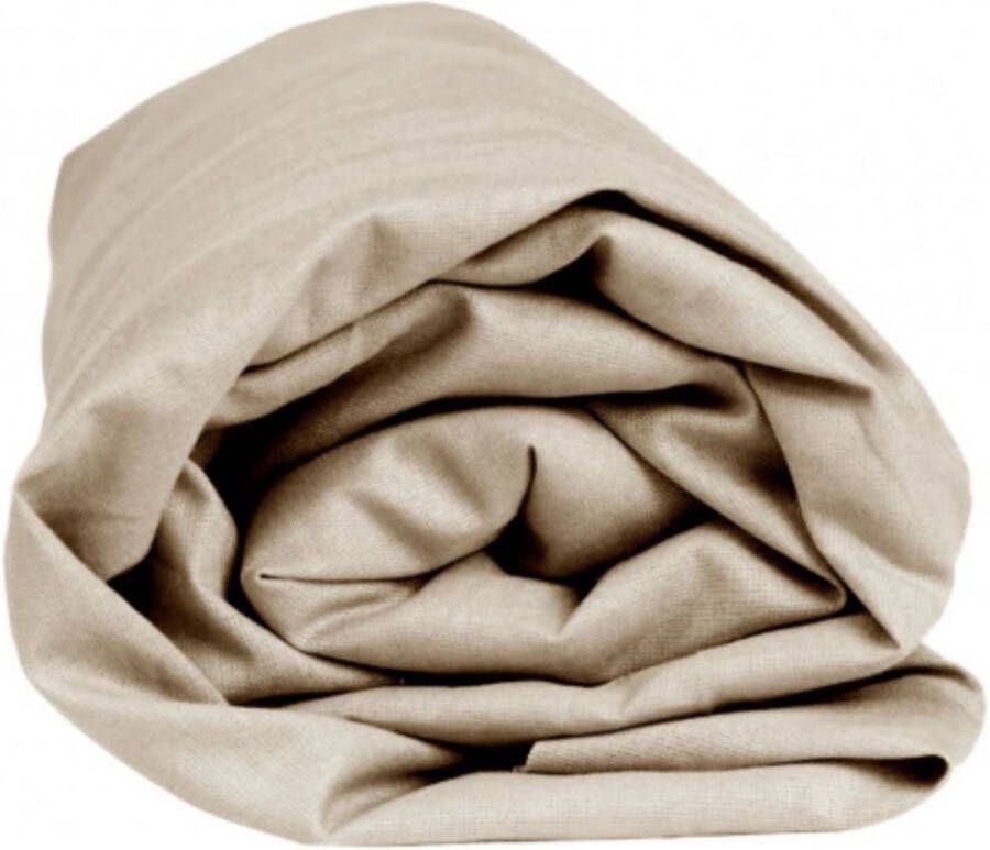 Sleepnight Hoeslaken Taupe Katoen (hoekhoogte 25 cm ) LP639886 B 140 x L 200 cm Tweepersoons Geschikt voor Matras