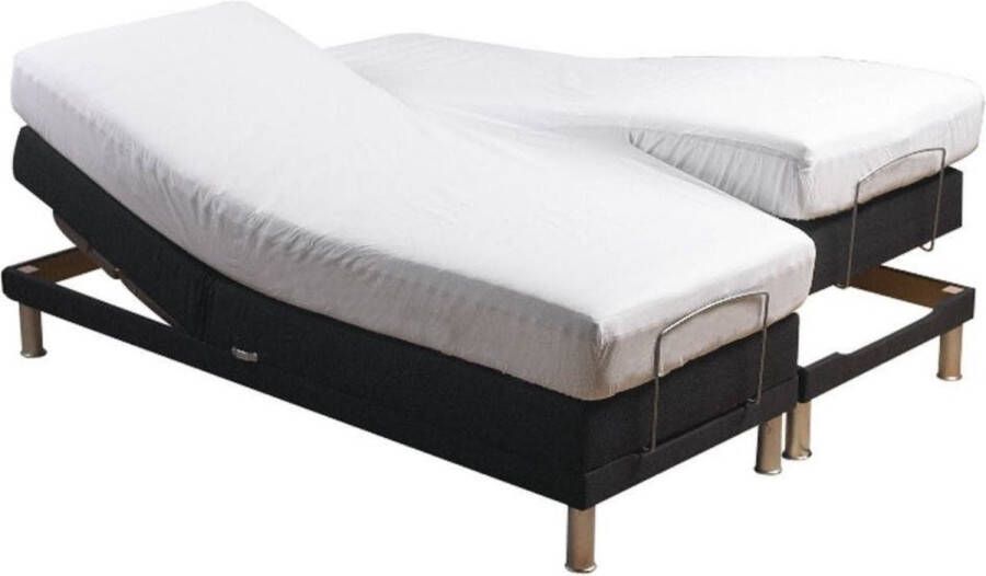 Sleepnight hoeslaken split topper Katoen (hoekhoogte 25 cm ) Witblanc B 160 x L 200 cm Lits-jumeaux Geschikt voor Verstelbare Matras 600359-2x-B 80 x L 200 cm