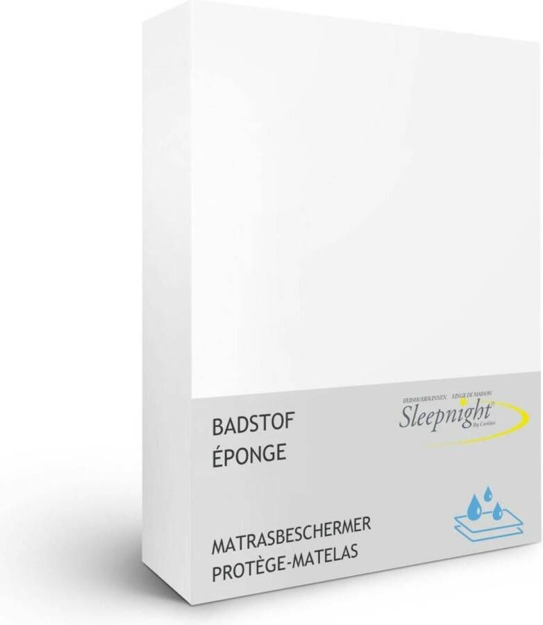 Sleepnight Matrasbeschermer Badstof (hoekhoogte 25 cm ) Blanc White B 180 x L 200 cm Lits-jumeaux Waterdicht Geschikt voor Standaard Matras 517794-B 180 x L 200 cm