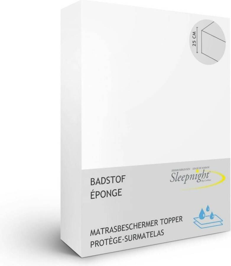 Sleepnight Matrasbeschermer Badstof (hoekhoogte 25 cm ) Wit White B 140 x L 200 cm 2-persoons Waterdicht Sneldrogend Kookwasbestendig Machinewasbaar Geschikt voor Standaard Matras 798633-B 140 x L 200 cm