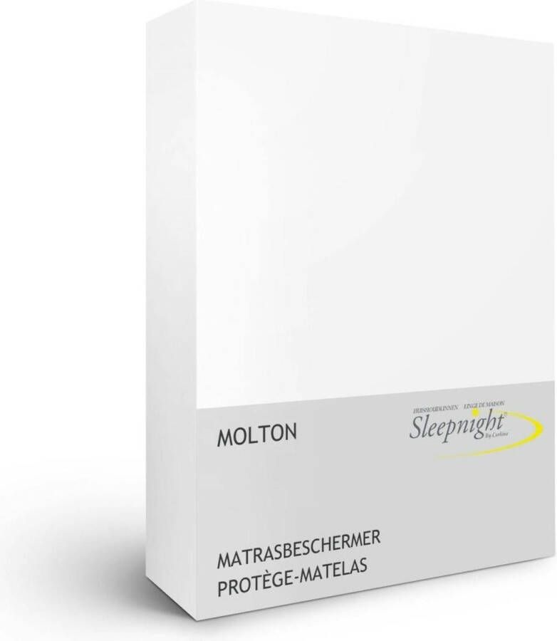 Sleepnight Matrasbeschermer Molton (hoekhoogte 25 cm ) Blanc White B 160 x L 200 cm Lits-jumeaux Luchtdoorlatend Geschikt voor Standaard Matras 517773-B 160 x L 200 cm