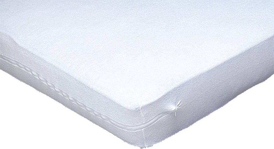 Sleepnight Matrasbeschermer Stretch badstof (hoekhoogte 25 cm ) Blanc White B 70 x L 200 cm 2-persoons Antihuisstofmijt Geschikt voor Standaard Matras 517796-B 140 x L 200 cm