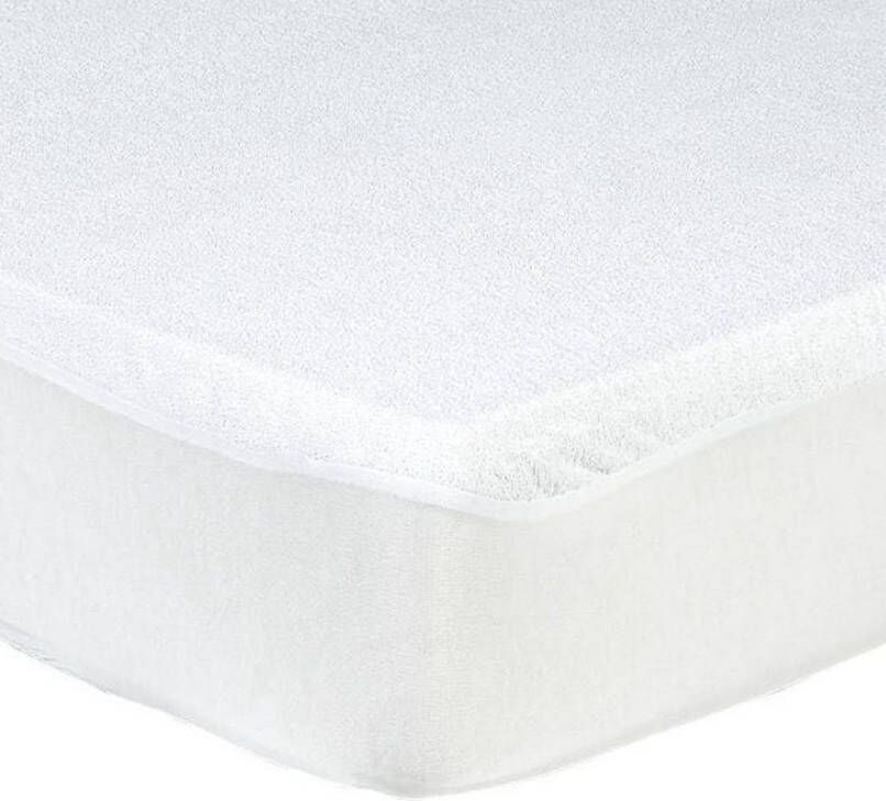 Sleepnight Matrasbeschermer Badstof (hoekhoogte 25 cm ) Blanc White B 90 x L 200 cm 1-persoons Waterdicht Sneldrogend Kookwasbestendig Machinewasbaar Geschikt voor Standaard Matras 798750-B 90 x L 200 cm - Foto 2
