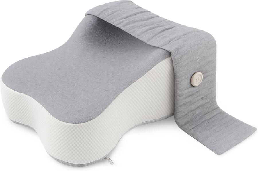 Sleeptight Kniekussen voor in Bed Beenkussen Orthopedisch Kniekussen Zwangerschapskussen Zijslaapkussen Grijs