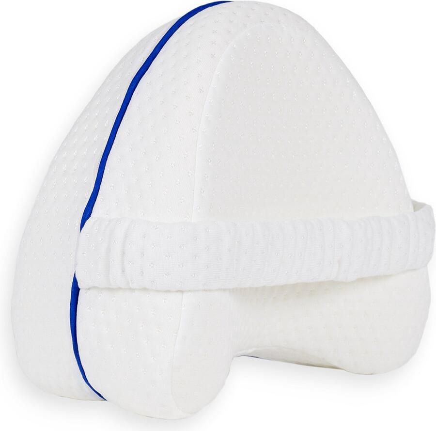 Sleeptight Kniekussen voor in Bed Aanbevolen door Ergotherapeuten Beenkussen Kniekussens Pijnverlichtend Orthopedisch Knie kussen Online Mobilteitsgids Schootkussen Knie Kussen Zijslapers Rugslaper zijslaper met Band -Wit- 25 cm