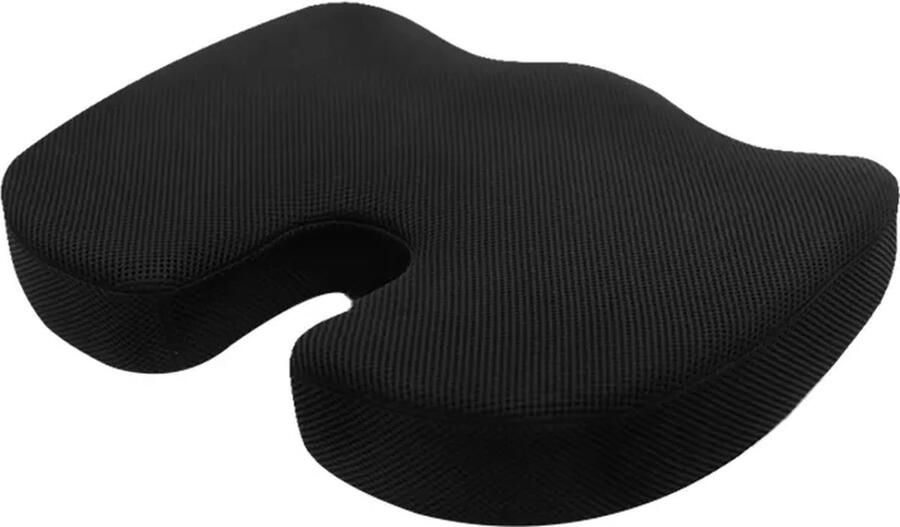 Sleeptight Zitkussen Orthopedisch Ergonomisch Stuitkussen Bureaustoel Wigkussen Zitverhoger Auto Stoelverhoger Autokussen Staartbeen Kussen Uitsparing Gratis Mobiliteitsgids Zwart 45cm
